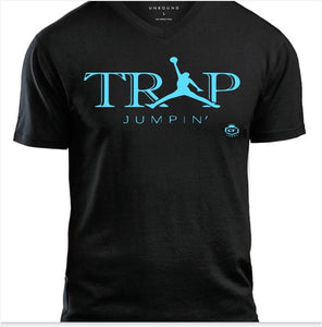 Trap in Blue on Black Short Sleeve