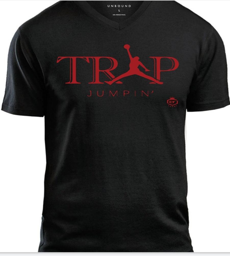 Trap in Red on Black Short Sleeve